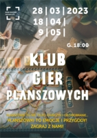 Plakat Klubu Gier Planszowych