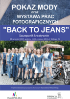 Plakat pokazu mody "Back to jeans"