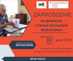 Plakat spotkania z Gerhardem Madritschem