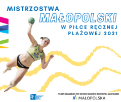 Plakat Mistrzostw Małopolski w plażowej piłce ręcznej