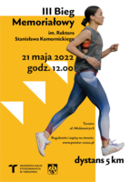 Plakat III Biegu Memoriałowego im. Rektora Stanisława Komornickiego