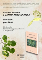 Plakat spotkania autorskiego z Danutą Mirosławską