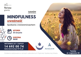 Plakat spotkania z trenerem "Mindfulness"