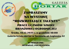 Plakat wystawy "Rozkwitające talenty"