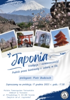 Plakat prelekcji o Japonii w PTT