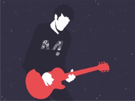 Grafika z gitarą