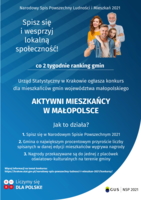 Plakat konkursu "Aktywni mieszkańcy w Małopolsce"