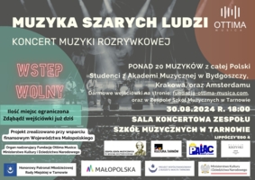 Plakat koncertu "Muzyka szarych ludzi"