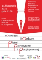Plakat Wojewódzkiego Konkursu Pieśni Patriotycznej i Poezji Śpiewanej