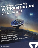 Plakat grudniowych weekendów w Planetarium
