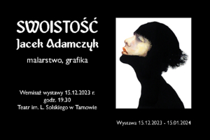 Plakat wystawy "Swoistość" Jacka Adamczyka