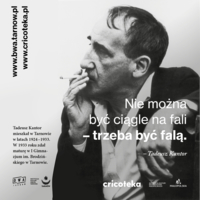 plakat z wizerunkiem Tadeusza Kantora