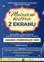 Plakat koncertu "Muzyczne historie z ekranu"
