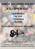 Plakat naboru do SOLski Chór