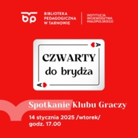 Plakat spotkania "Czwarty do brydża"