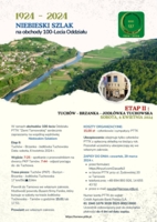 Plakat wspólnej wędrówki niebieskim szlakiem