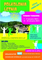 Plakat półkolonii z TOSiR-em