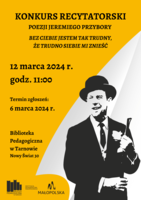Plakat konkursu recytatorskiego poezji Jeremiego Przybory