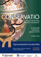 Plakat oprowadzania kuratorskiego po wystawie "Conservatio"