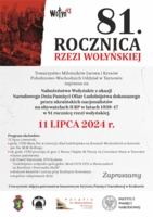 Plakat obchodów 81. rocznicy rzezi wołyńskiej