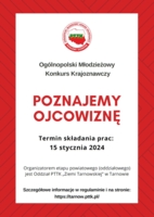 Plakat Ogólnopolskiego Młodzieżowego Konkursu Krajoznawczego „Poznajemy Ojcowiznę”