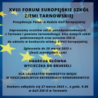 Plakat XVIII Forum Europejskiego Szkół Ziemi Tarnowskiej