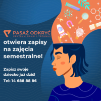 Plakat zapisów do Pasażu Odkryć