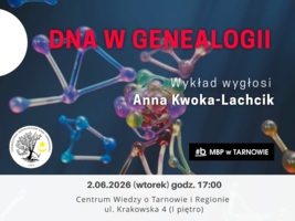 Plakat wykładu "DNA w genealogii"