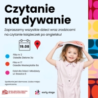 Plakat akcji "Czytanie na dywanie"