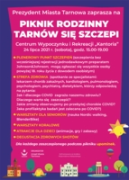 Plakat pikniku rodzinnego "Tarnów się szczepi"
