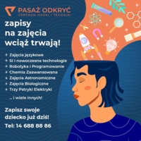 Plakat zapisów do Pasażu Odkryć