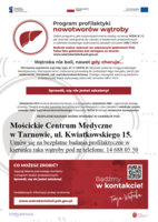 Plakat bezpłatnych badań profilaktycznych w kierunku raka wątroby