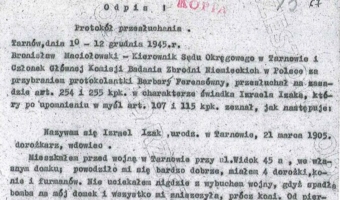 Fragment zeznania Izaaka Izraela