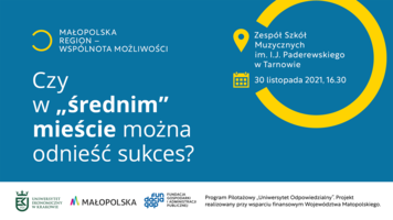 Baner debaty "Czy w średnim mieście można odnieść sukces?