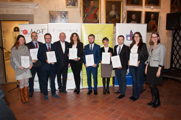 Przyznanie certyfikatów przez Małopolską Organizację Turystyczną