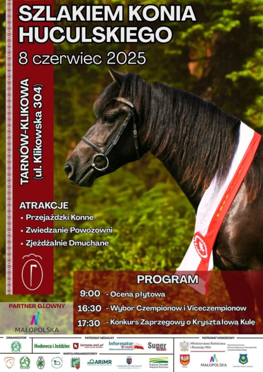 Plakat czempionatu "Szlakiem Konia Huculskiego"