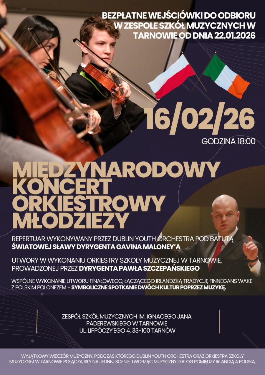 Plakat Międzynarodowego Koncertu Orkiestrowego Młodzieży