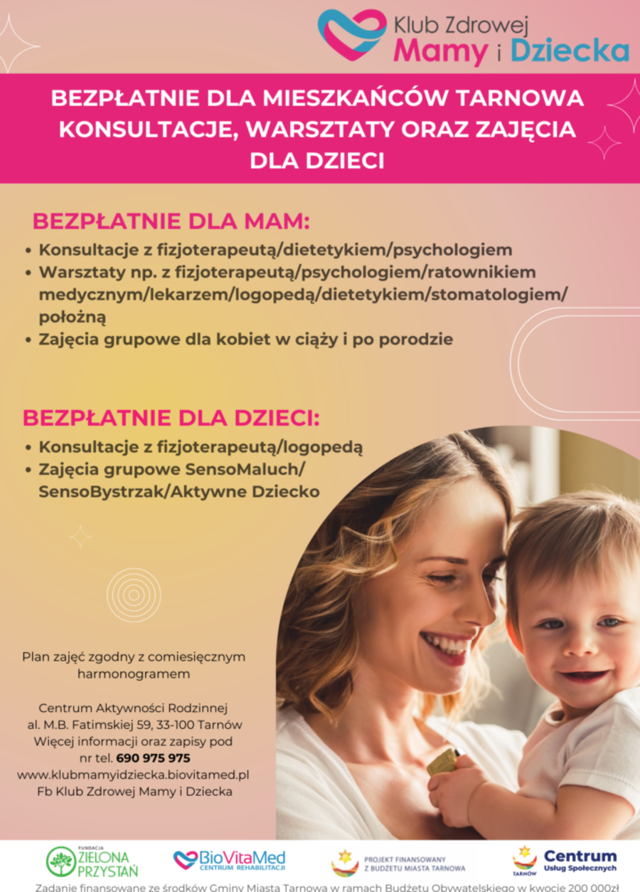 Plakat Klubu Zdrowej Mamy i Dziecka