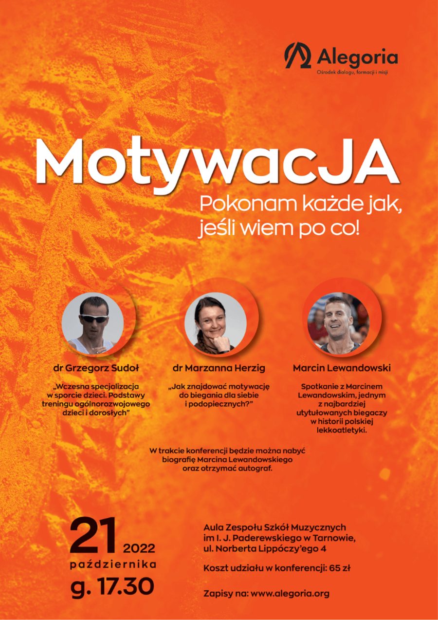 Plakat konferencji „MotywacJA. Pokonam każde jak, jeśli wiem po co!”
