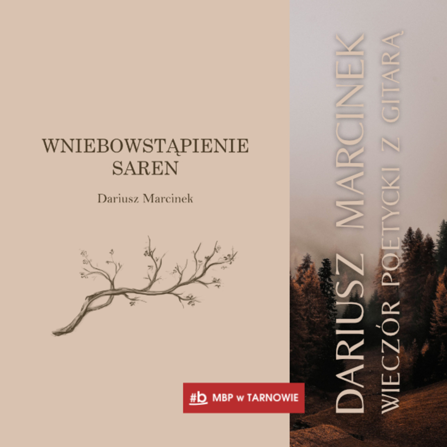 Plakat wieczoru poetyckiego Dariusza Marcinka