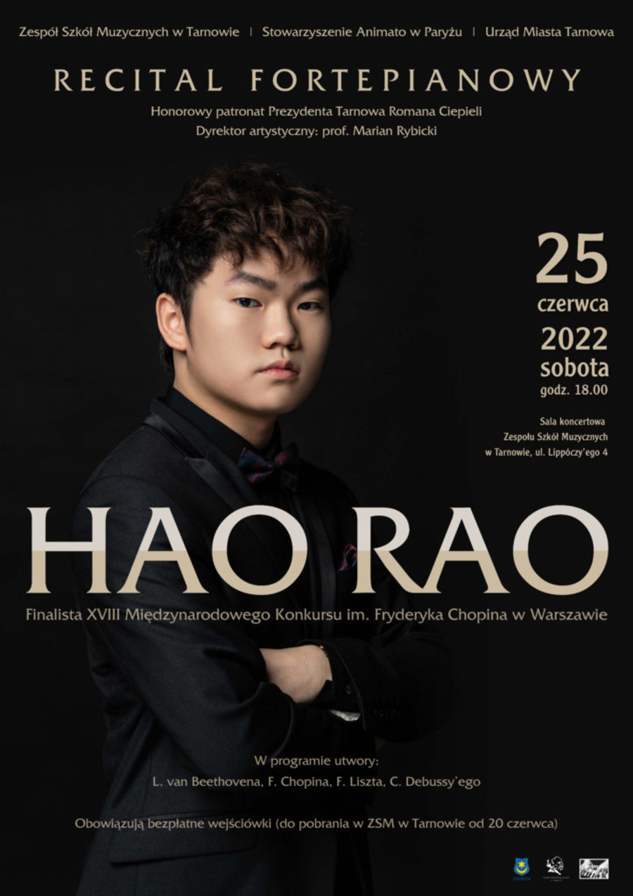 Plakat recitalu Hao Rao