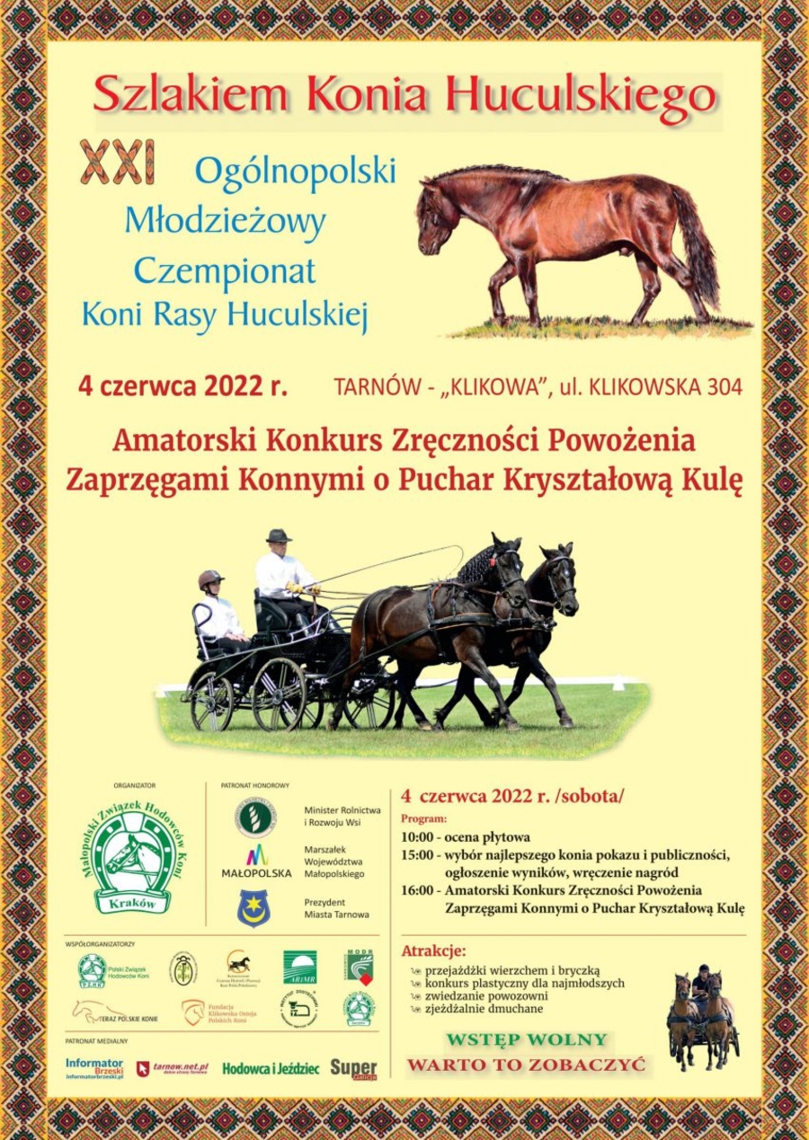 Plakat imprezy "Szlakiem Konia Huculskiego"