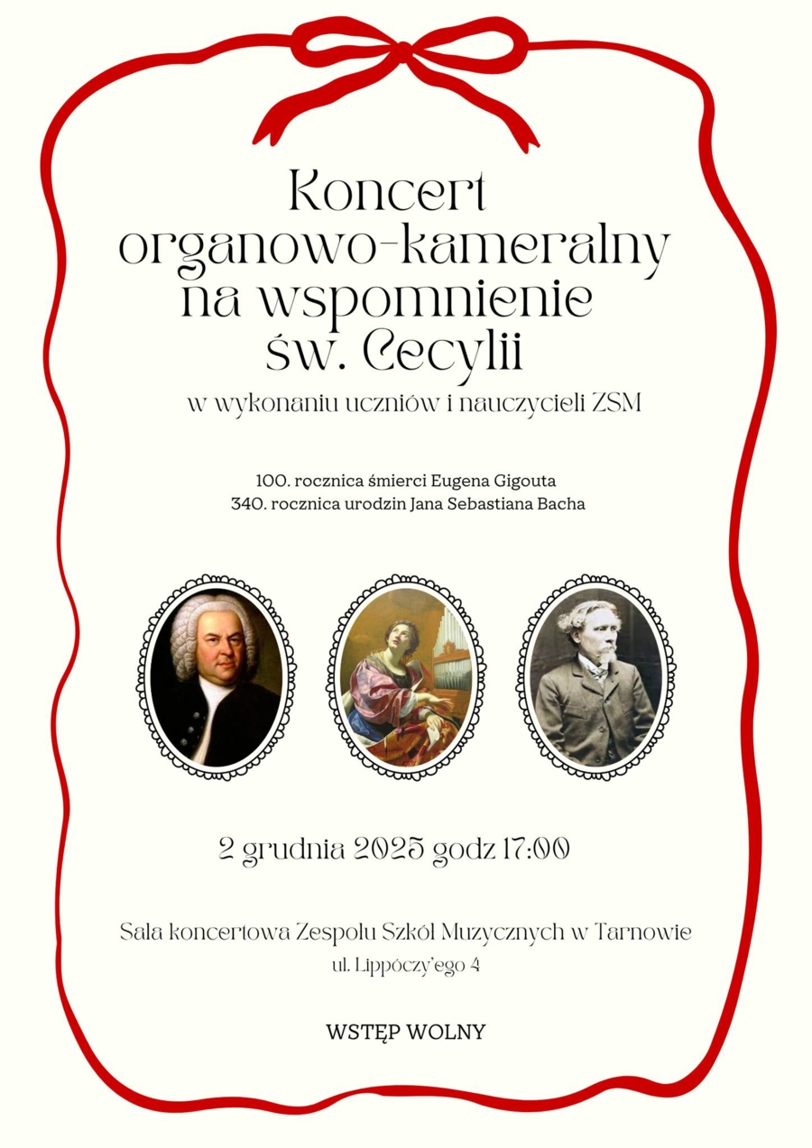 Plakat koncertu w Zespole Szkół Muzycznych