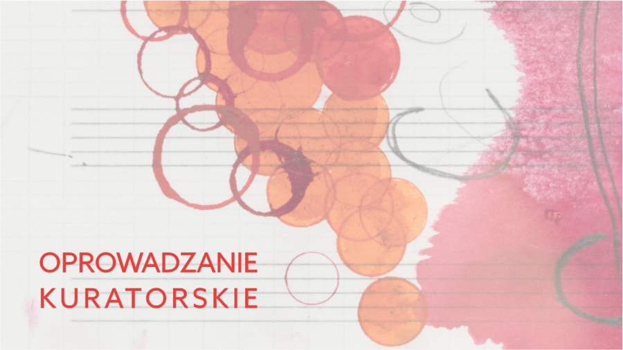 Plakat kuratorskiego oprowadzania po wystawie "Nośniki pamięci"