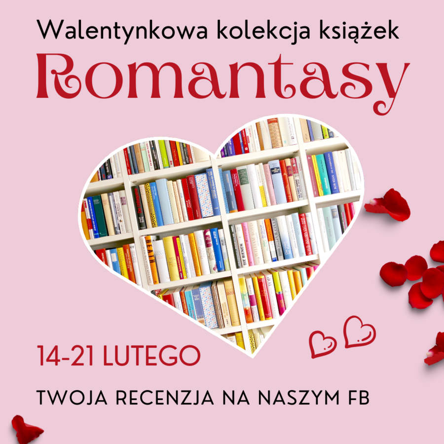 Plakat walentynkowej kolekcji książek romantasy