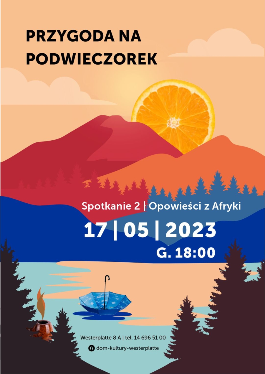 Plakat spotkania "Przygoda na podwieczorek"