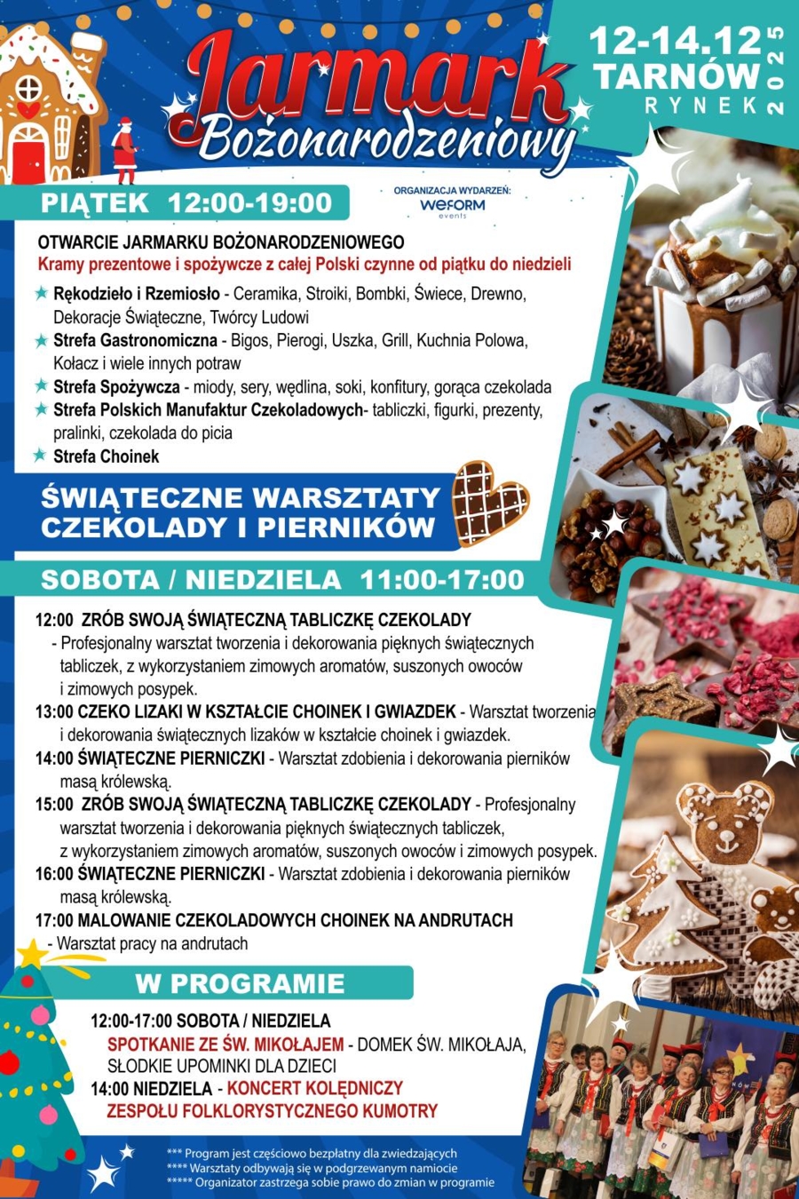 Plakat z harmonogramem wydarzeń jarmarku