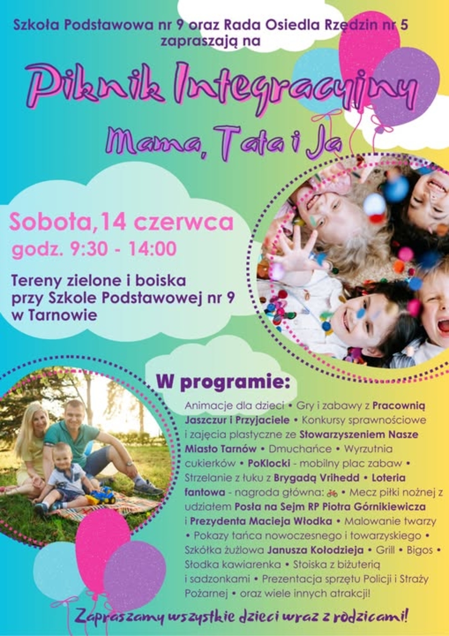 Plakat Pikniku Integracyjnego w SP nr 9
