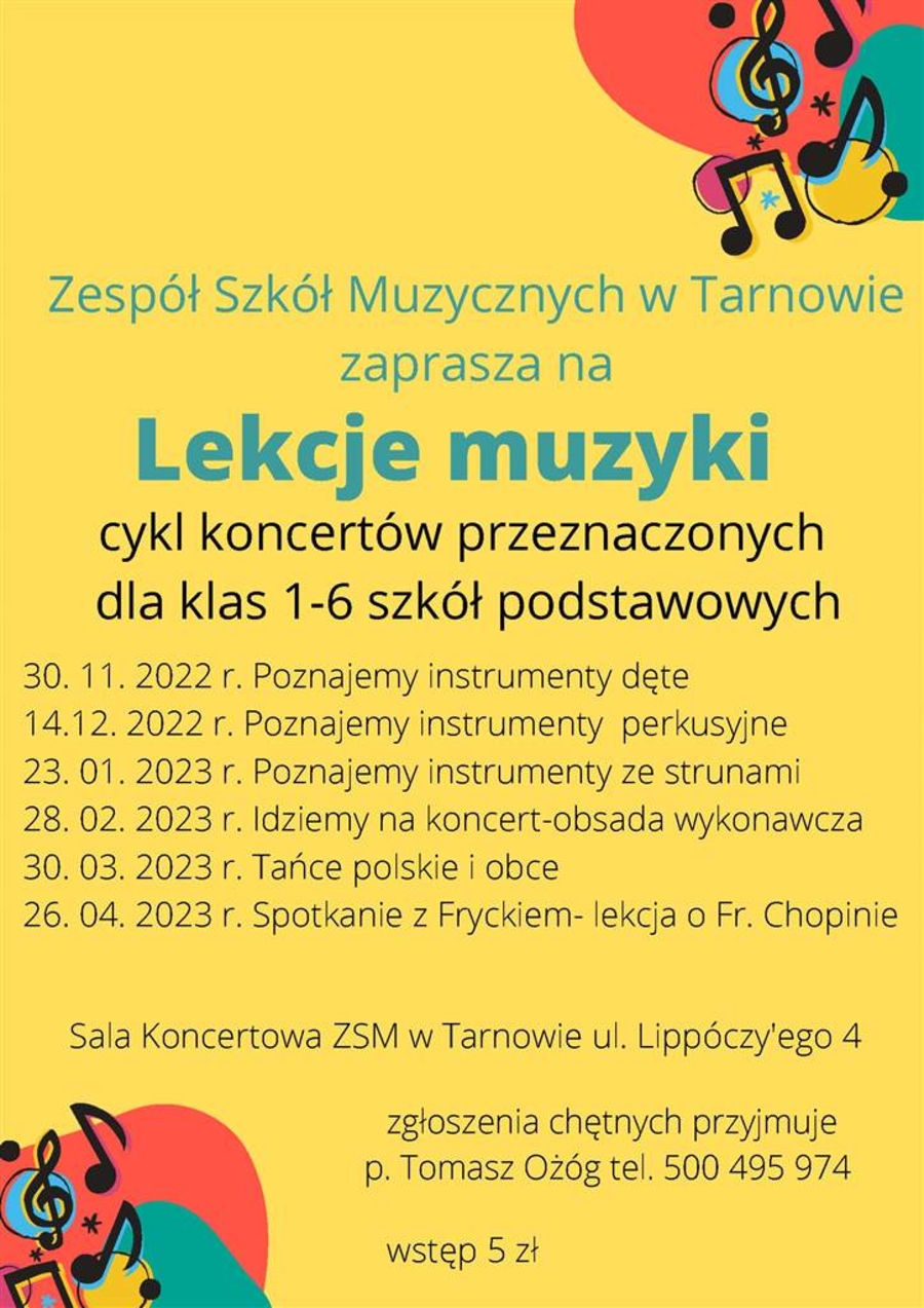 Plakat "Lekcji muzyki"