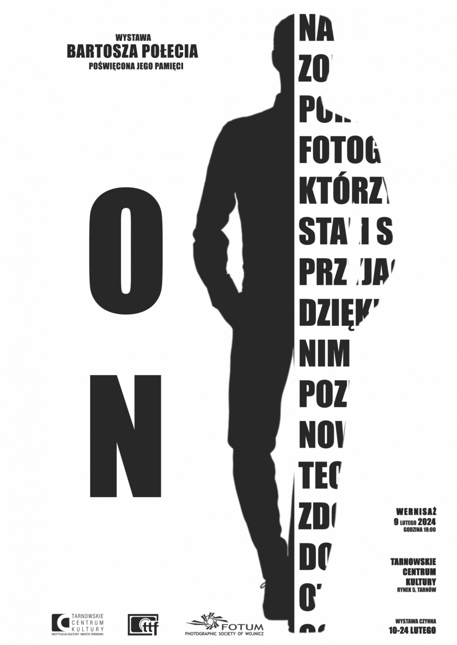 Plakat wystawy fotografii Bartosza Połecia